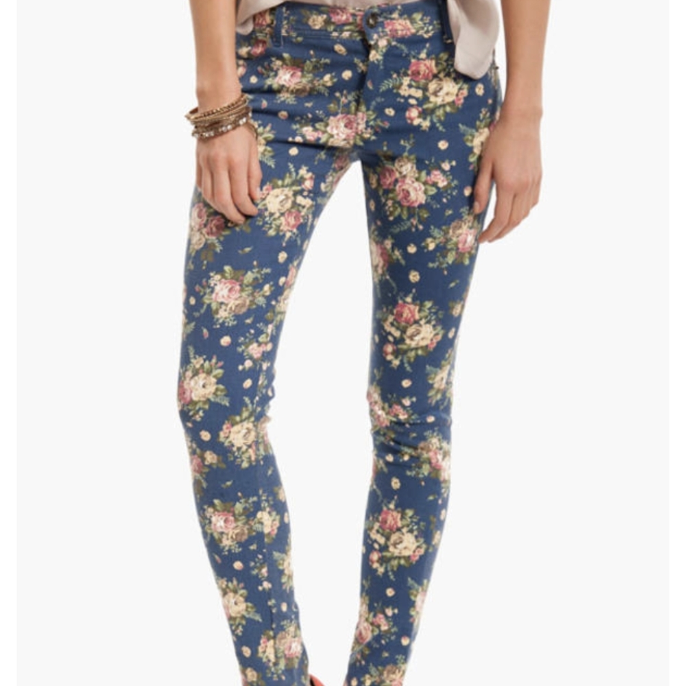 Floral Cotton Jeans